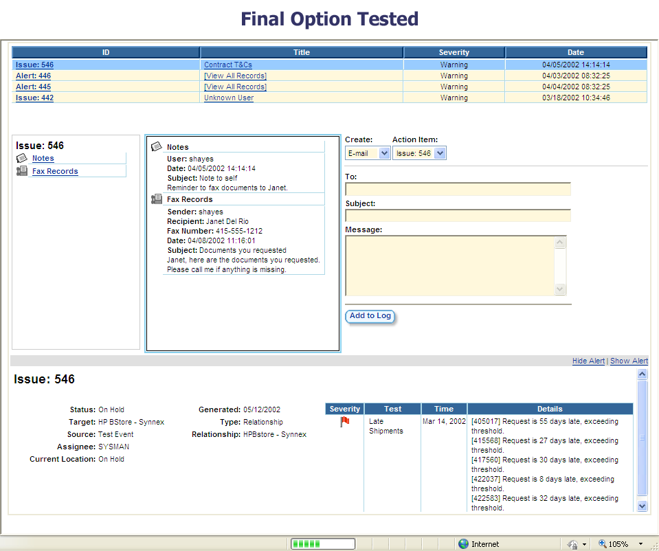 Image of the final test option.